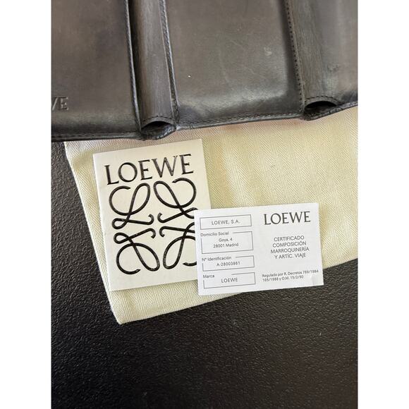 Loewe Repeat Anagram Leather Tri-Fold Wallet Black & Pink*Snap*Dustbag*Cards - Picture 5 of 7